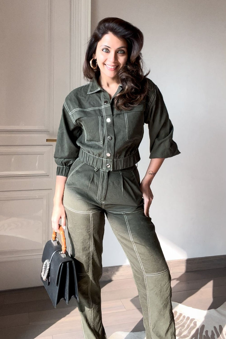Nriti Shah In Our Emma Olive Jacket