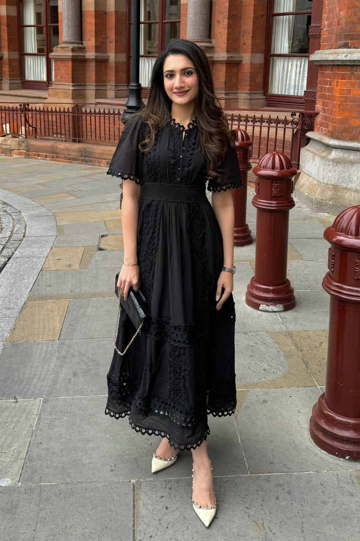 Tushita Mehta In Our Sabrina Black Dress