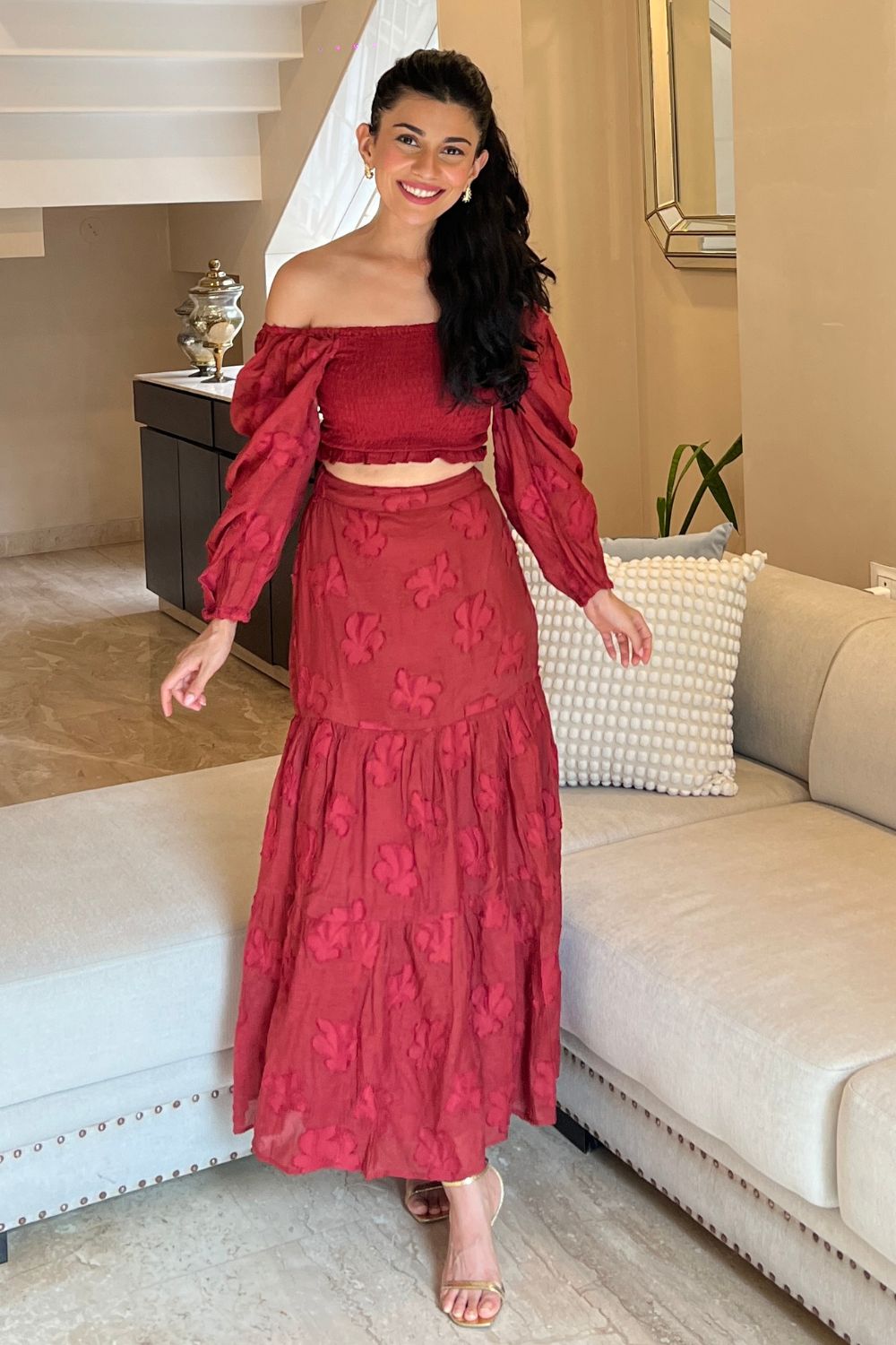 Radhica Diwan In Our Audrey Jacquard Top