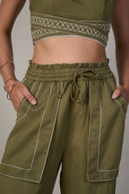 Radhica Diwan In Our Eden Olive Pant