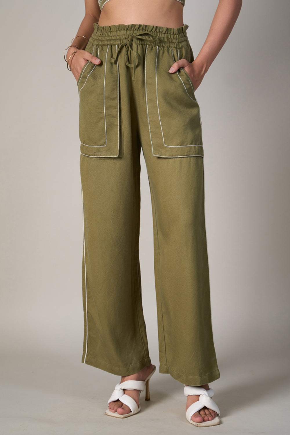 Radhica Diwan In Our Eden Olive Pant