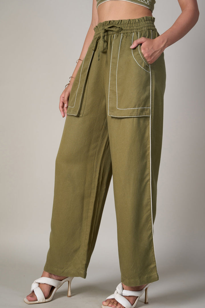 Radhica Diwan In Our Eden Olive Pant