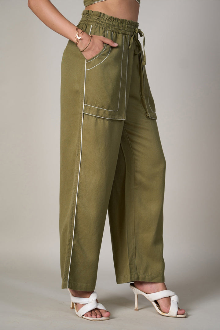 Radhica Diwan In Our Eden Olive Pant