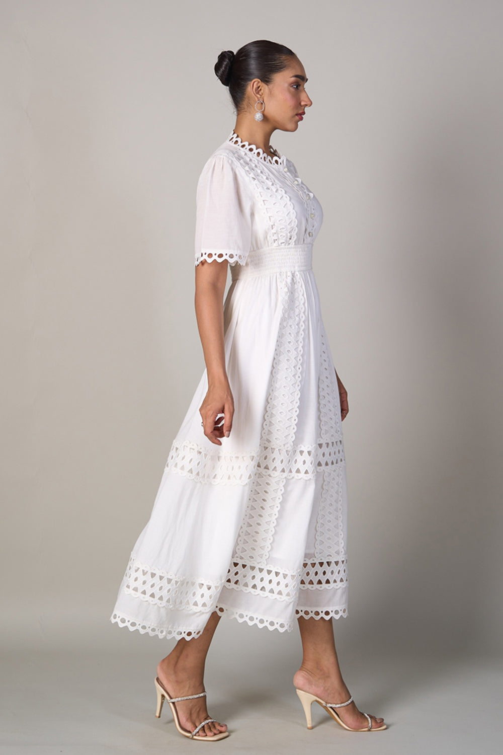 Tushita Mehta in our Sabrina Lace Dress