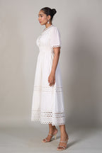 Tushita Mehta in our Sabrina Lace Dress