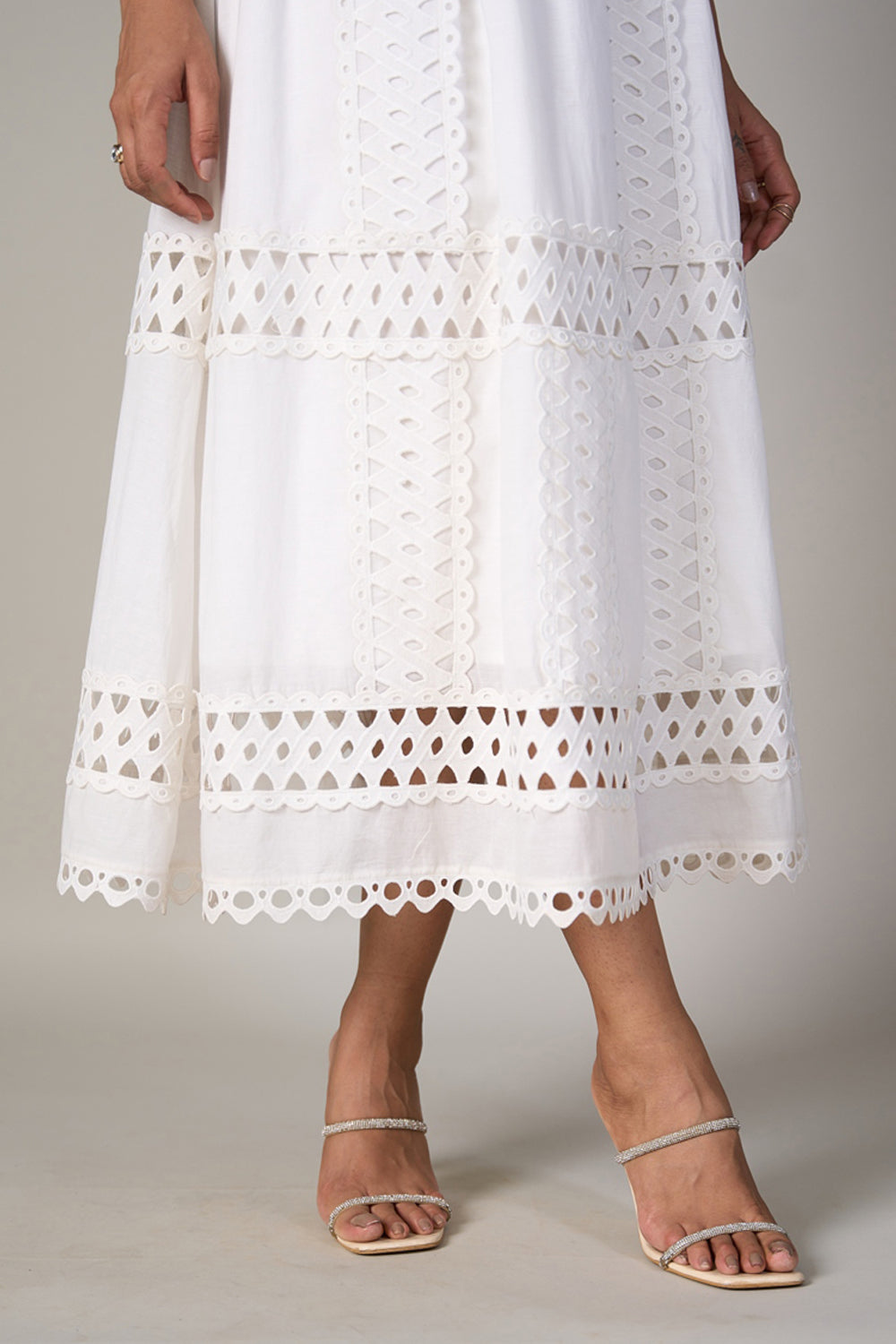 Tushita Mehta in our Sabrina Lace Dress
