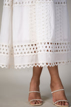 Tushita Mehta in our Sabrina Lace Dress