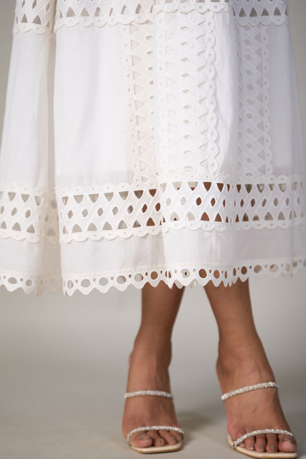 Tushita Mehta in our Sabrina Lace Dress