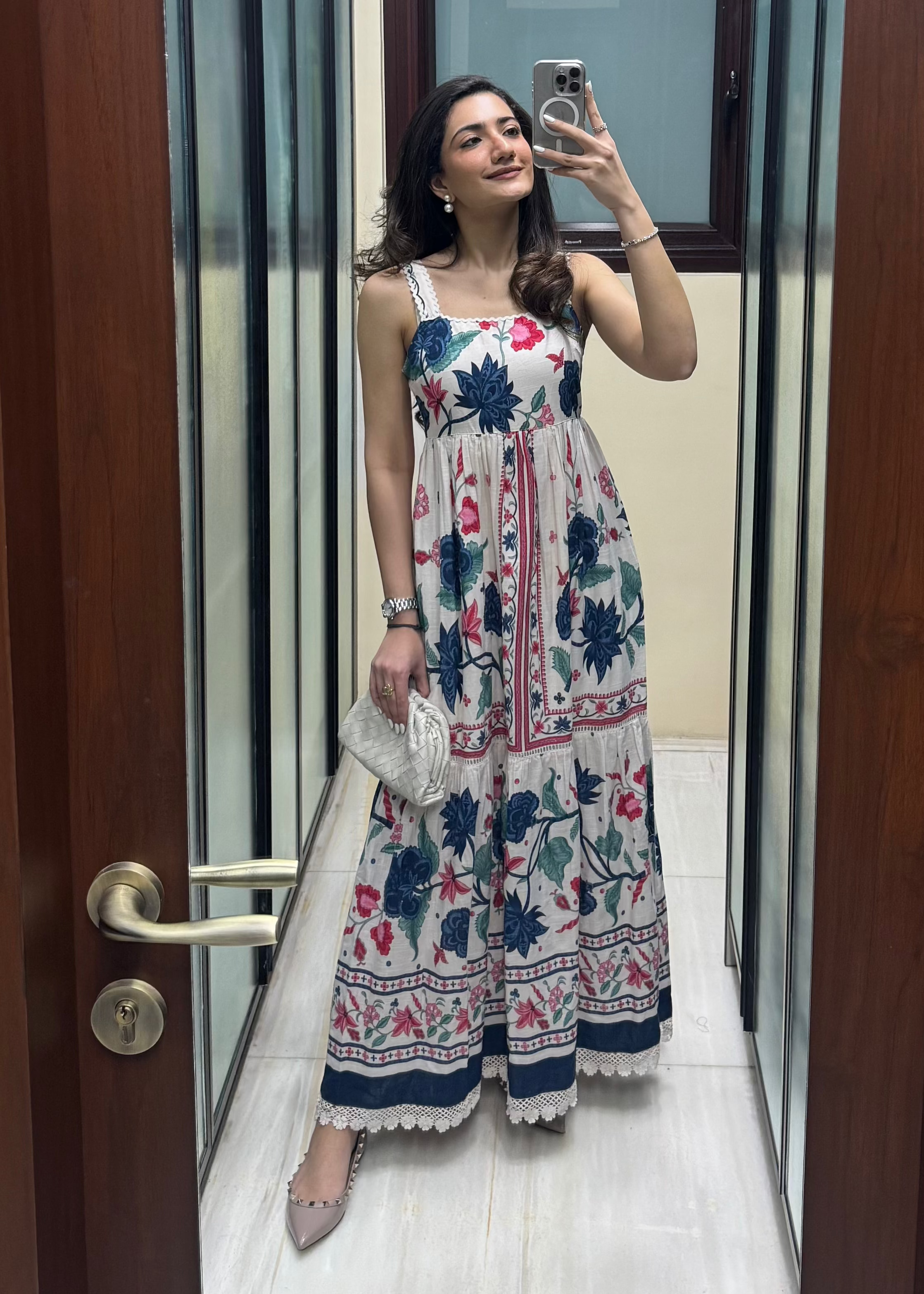 Inayat Dhawan in our Kaitlyn Printed Maxi