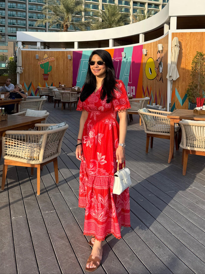⁠Kaashni Kapoor in our Sofia Red Maxi