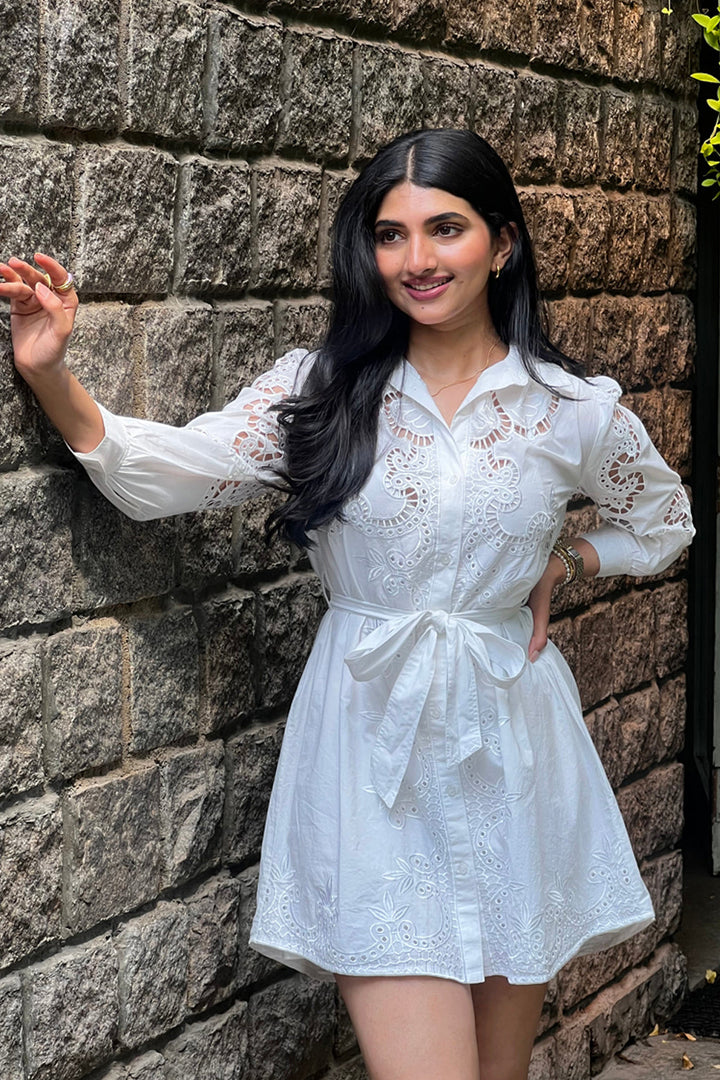 Esha Rao In Our Paige Cut-Work Dress