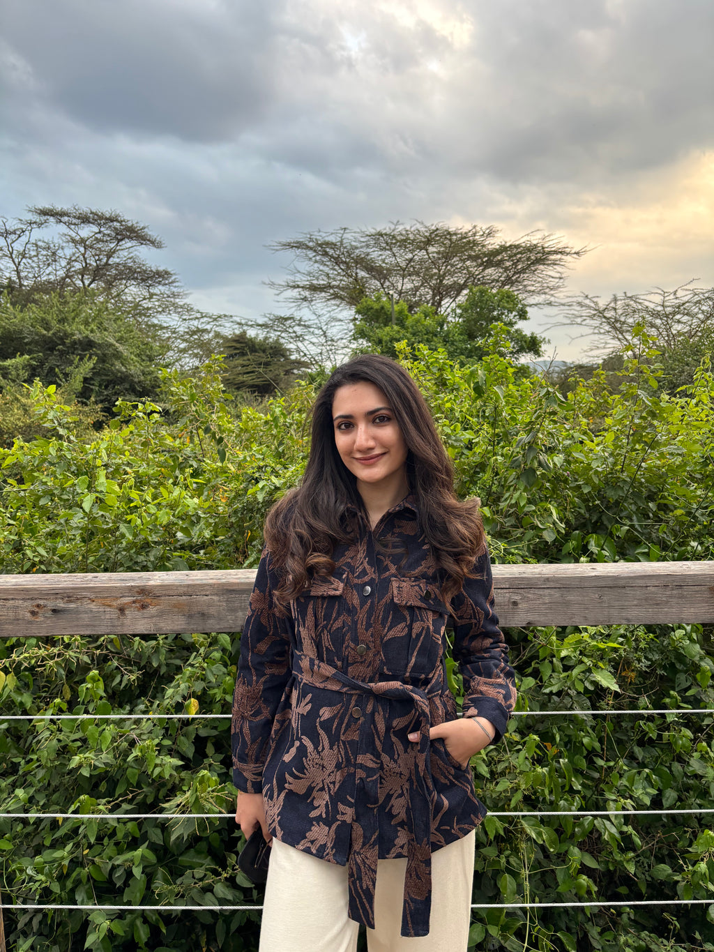 Tushita Mehta in our Denim Velvet Jacket