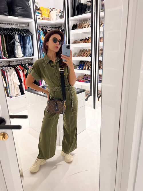 Adele Olive Jumpsuit