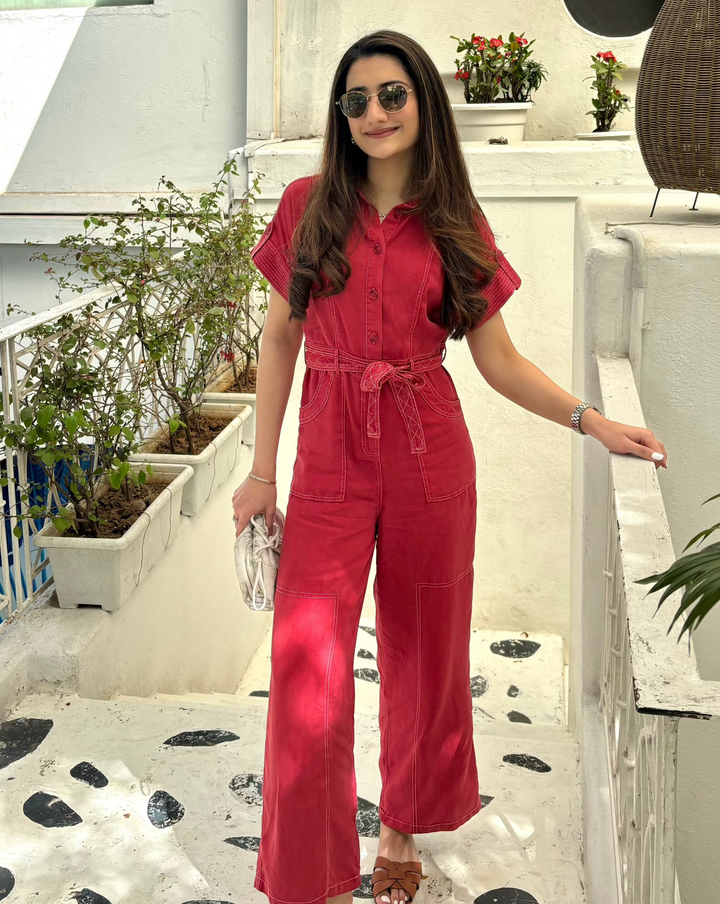 Adele Red Jumpsuit