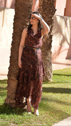 Tushita Mehta in our Sharon Cowl Neck Top