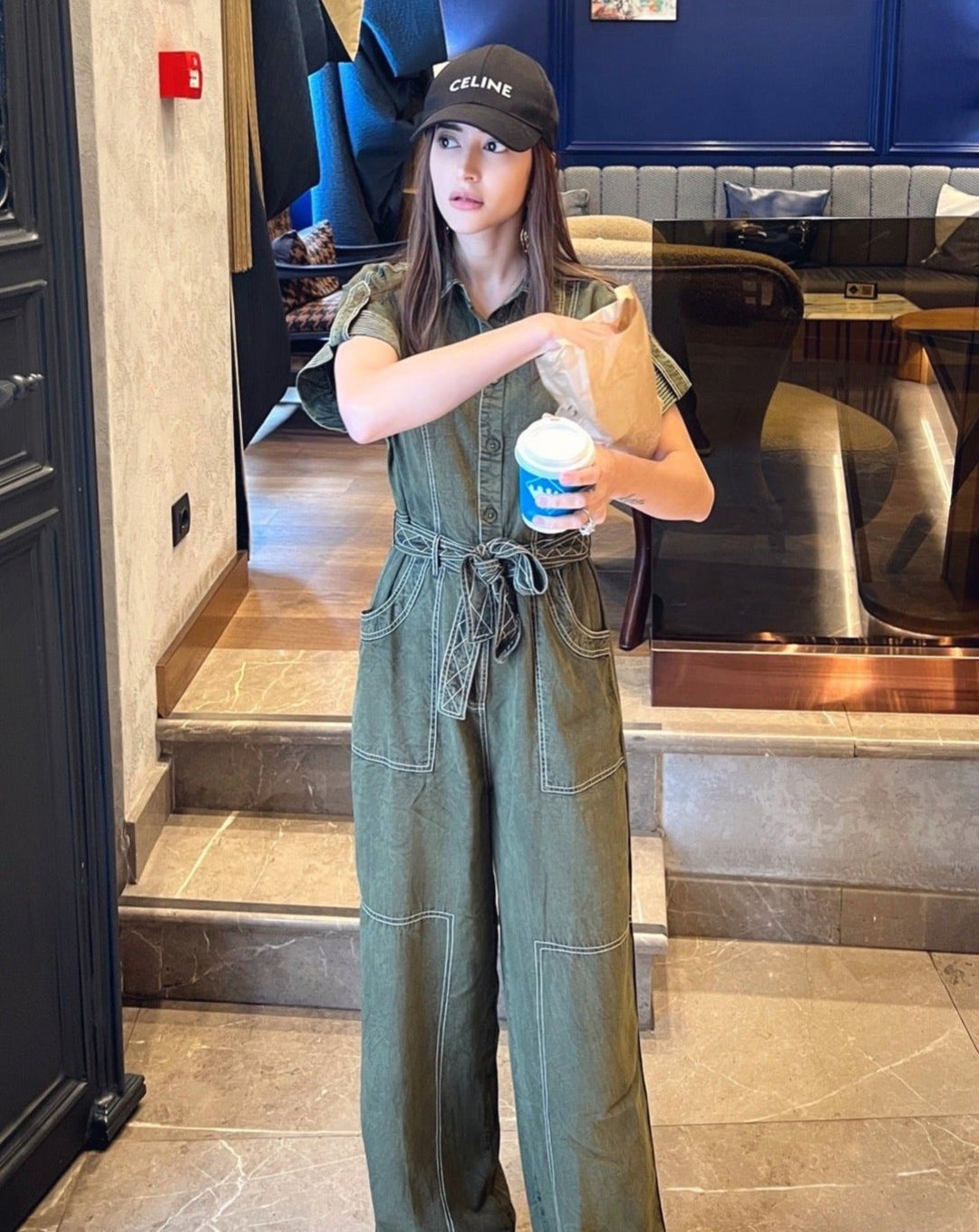 Adele Olive Jumpsuit
