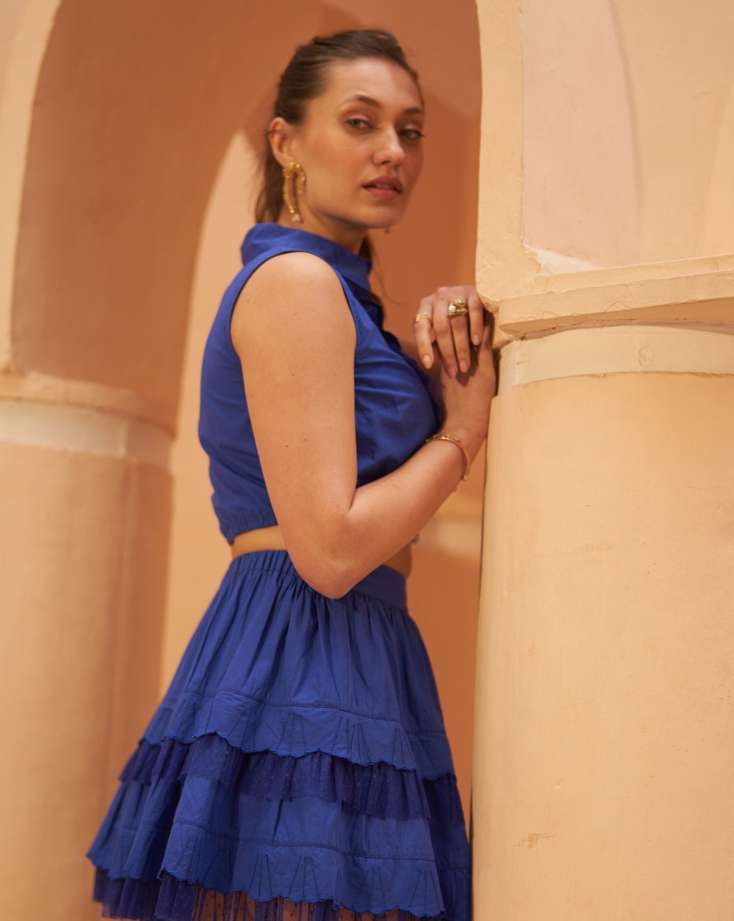 Indigo Lace Top