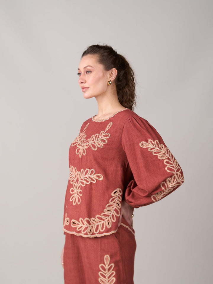 Isha Sutaria In Our Jane Embroidered Top