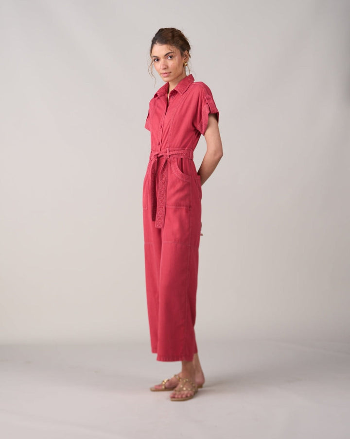 Tushita Mehta In Our Adele Red Jumpsuit