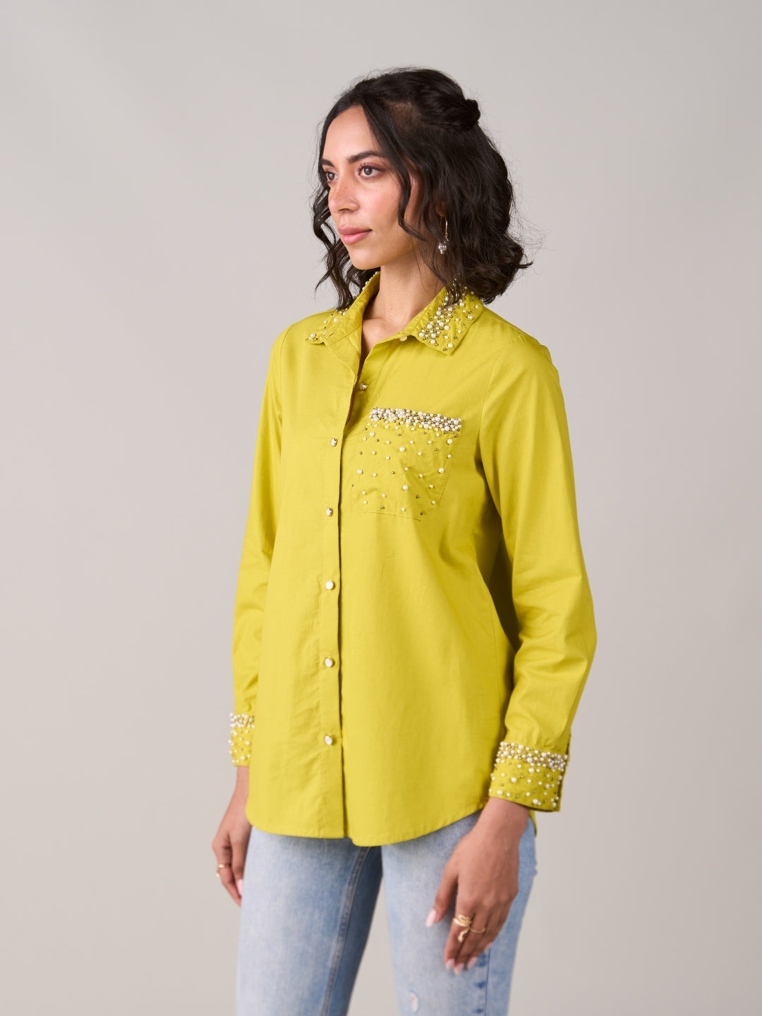 Malika Mehta In Our Sophie Lime Shirt