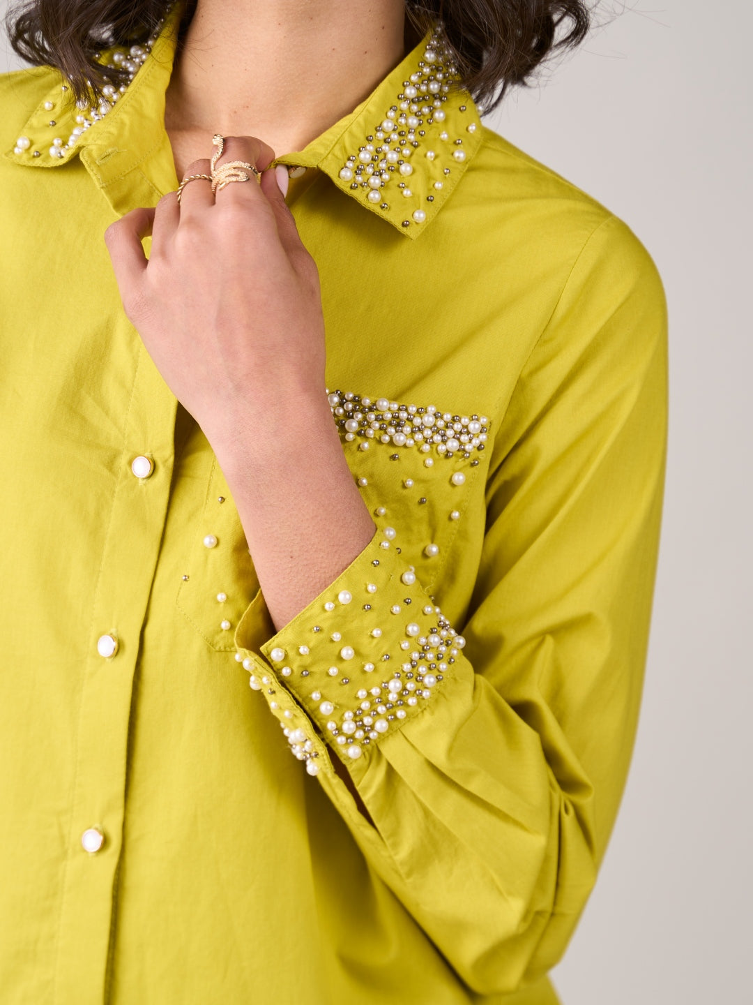 Malika Mehta In Our Sophie Lime Shirt