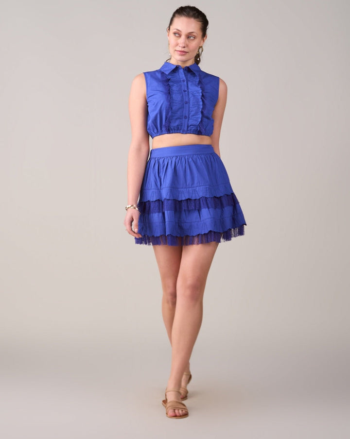 Indigo Lace Top