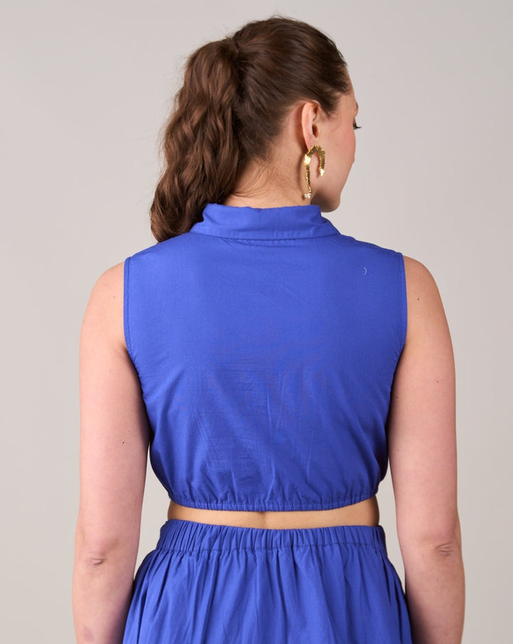Niki Mehra In Our Indigo Lace Top