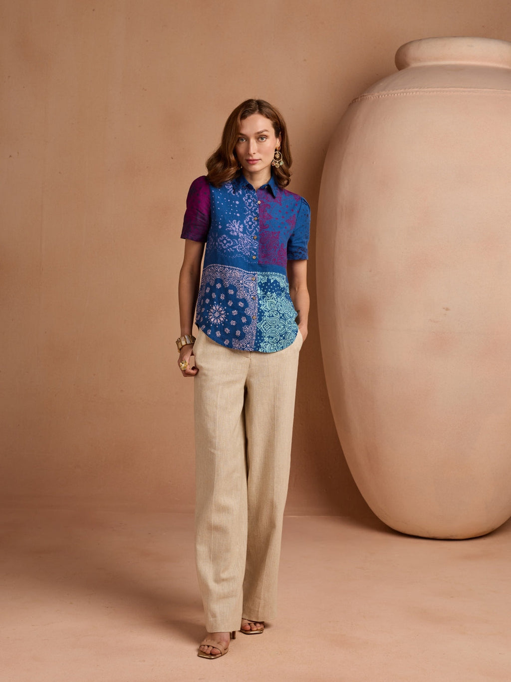 100% Linen Printed Shirt