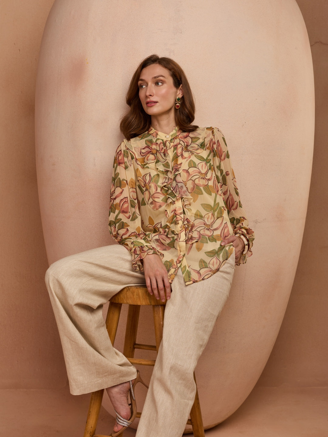 Kiara Ruffle Chiffon Top