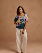 100% Linen Printed Top