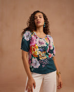 100% Linen Printed Top