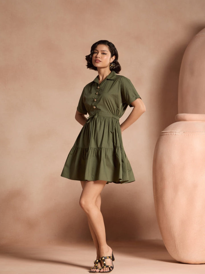 Harper Olive Dress