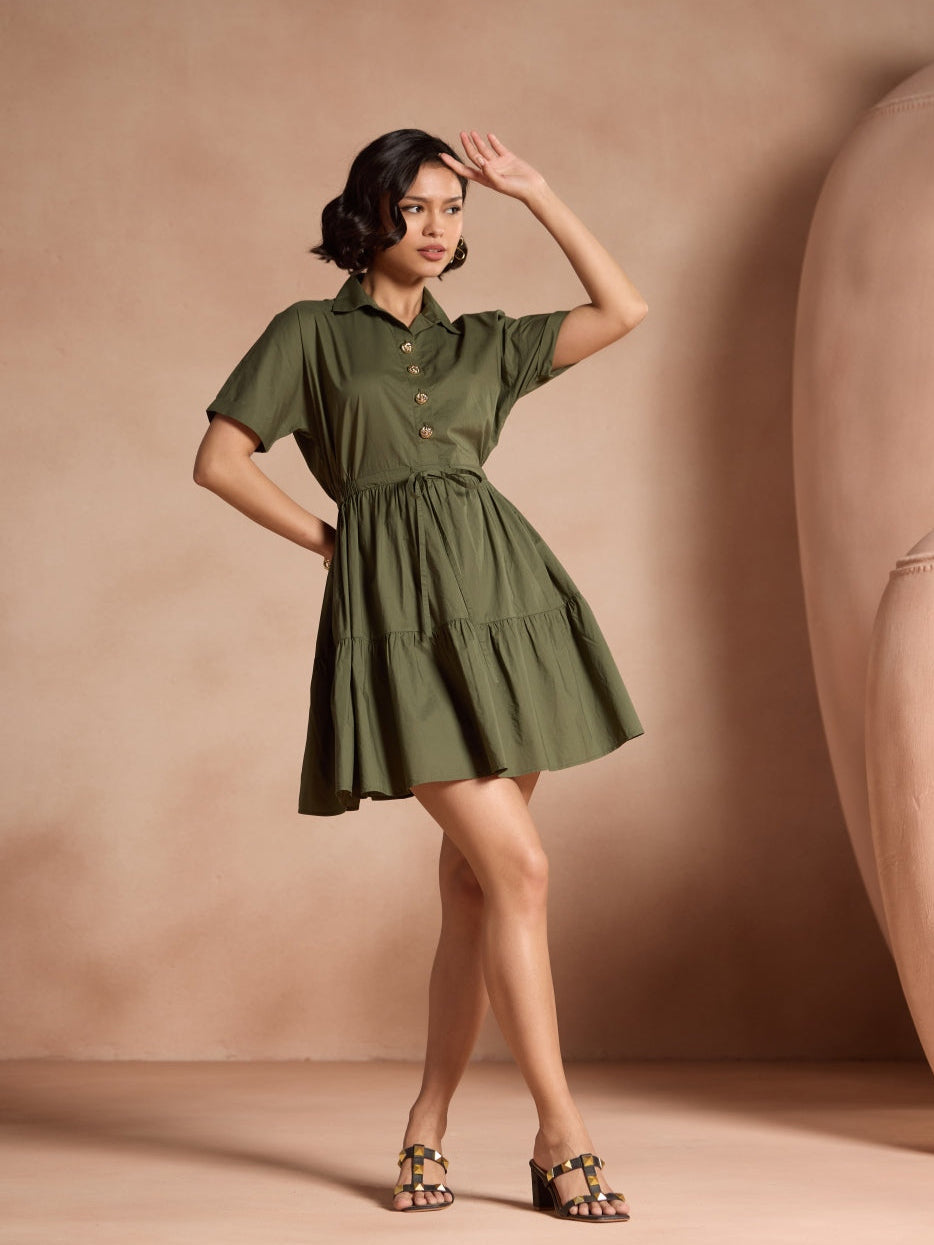 Harper Olive Dress