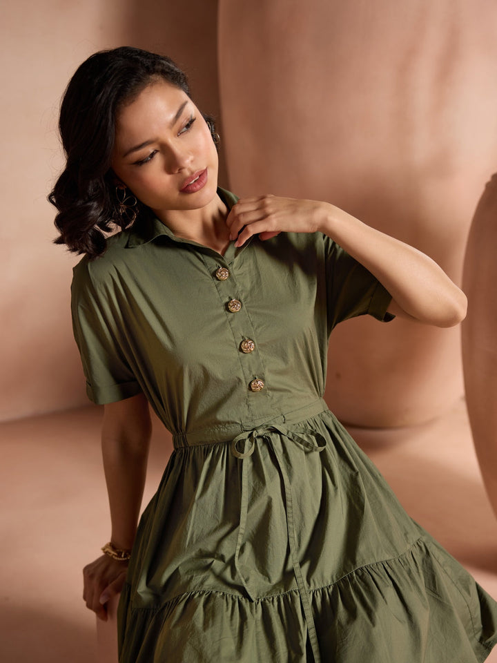 Harper Olive Dress