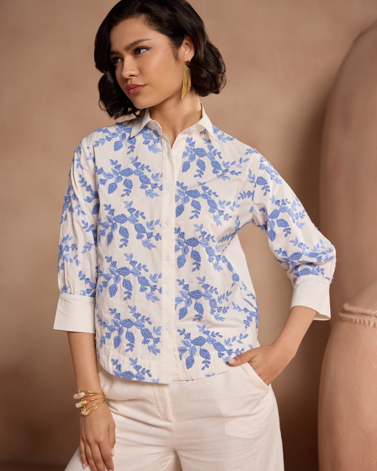 Faye Floral Embroidered Shirt