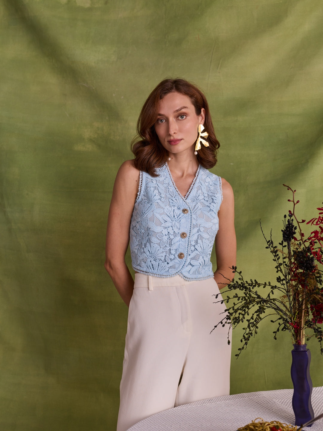 Tushita Mehta in our Natalie Lace Top