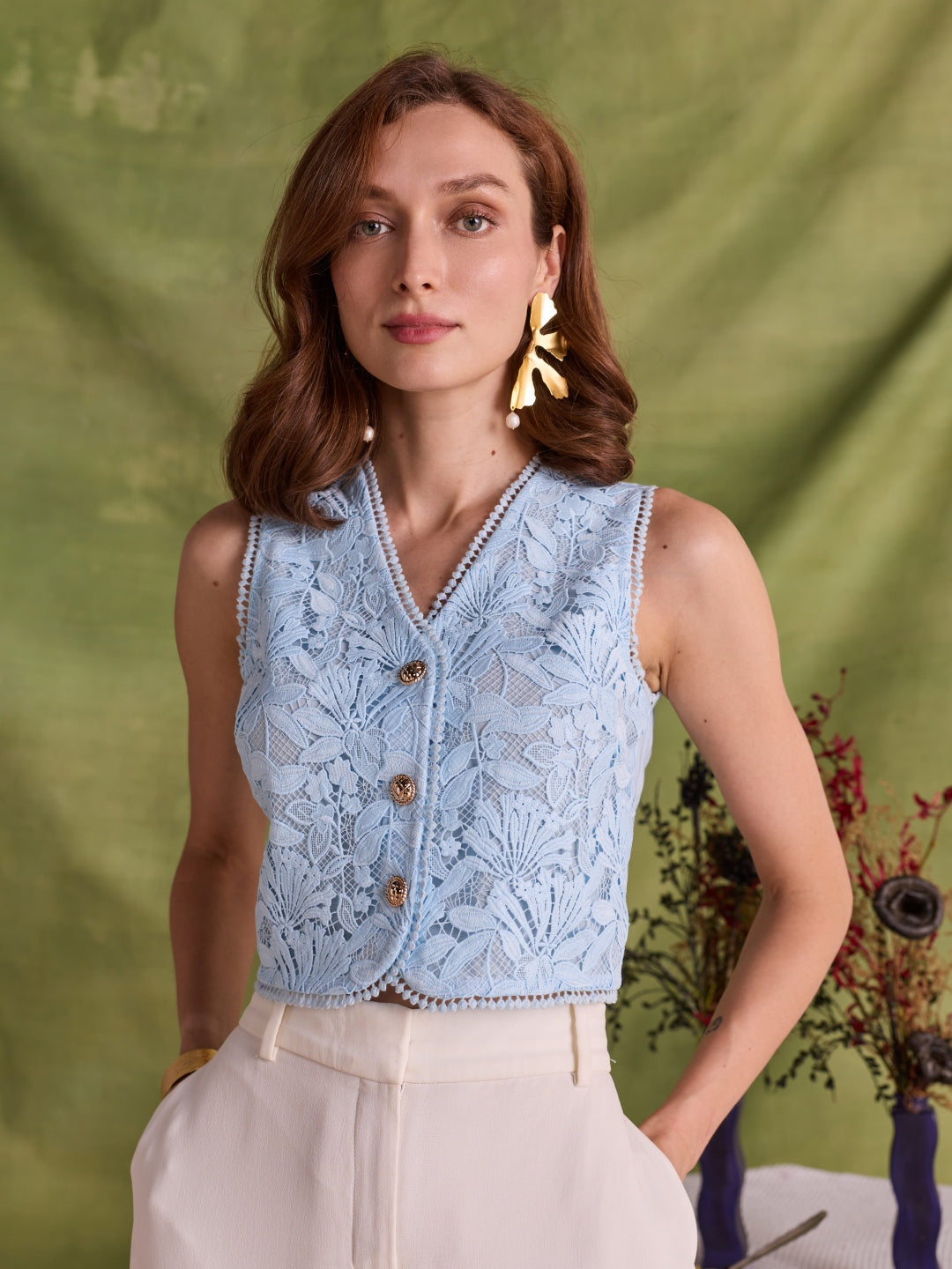 Tushita Mehta in our Natalie Lace Top