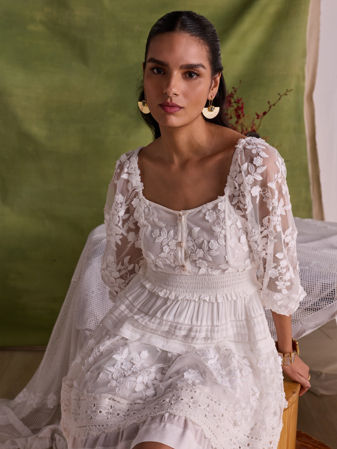 Evelyn 3D Floral Dress