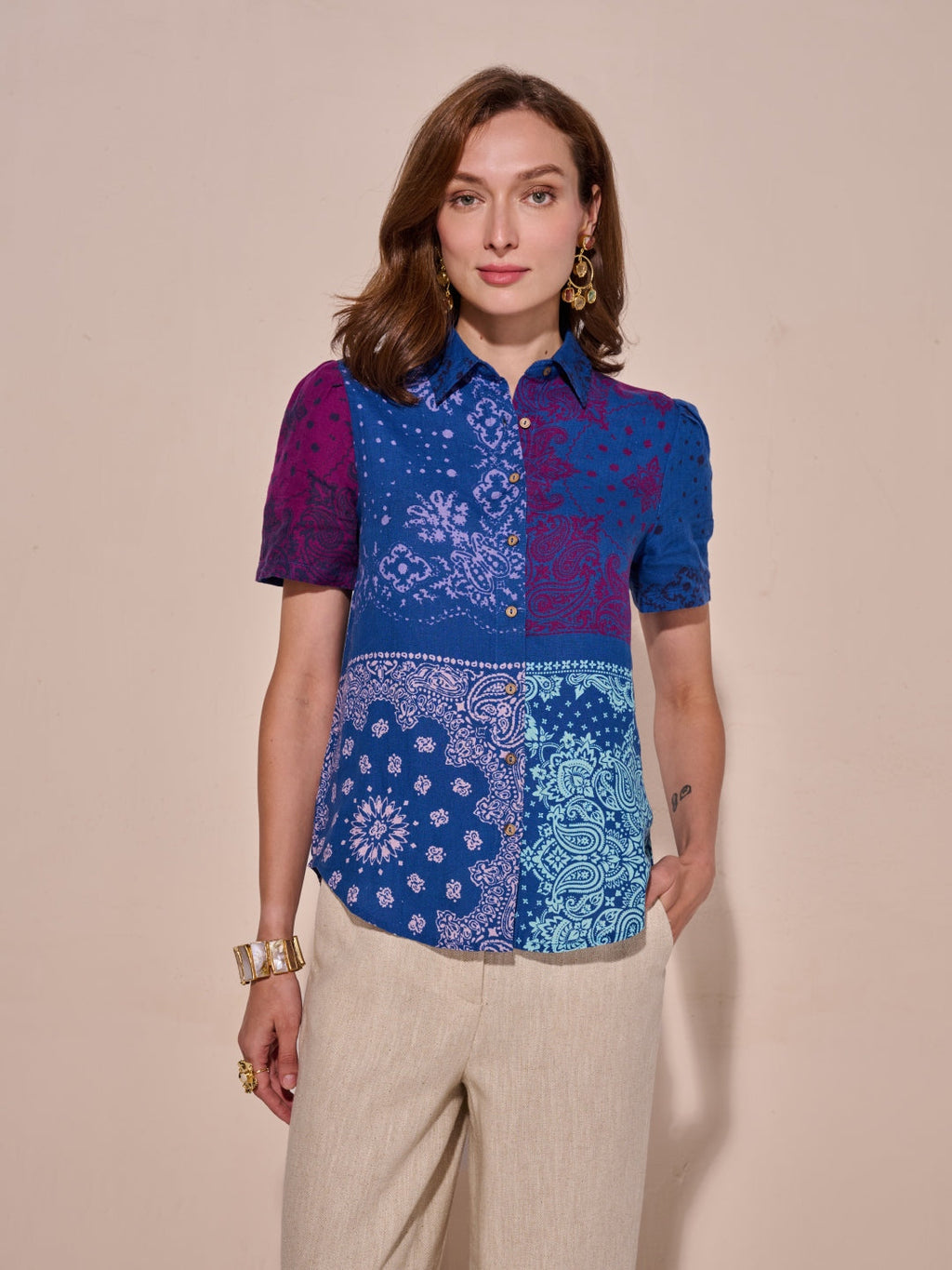 100% Linen Printed Shirt