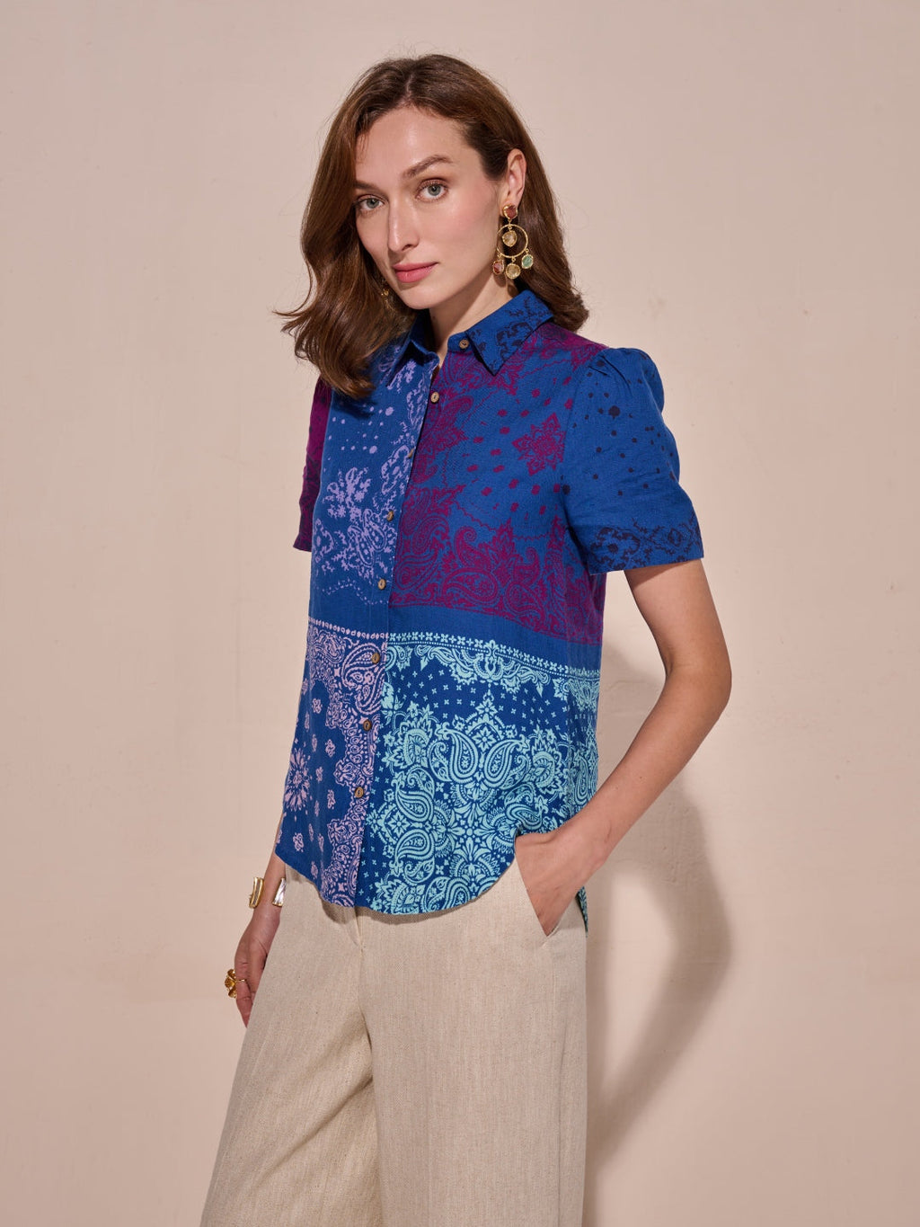 100% Linen Printed Shirt