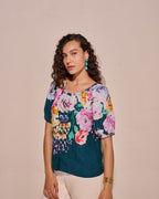 100% Linen Printed Top