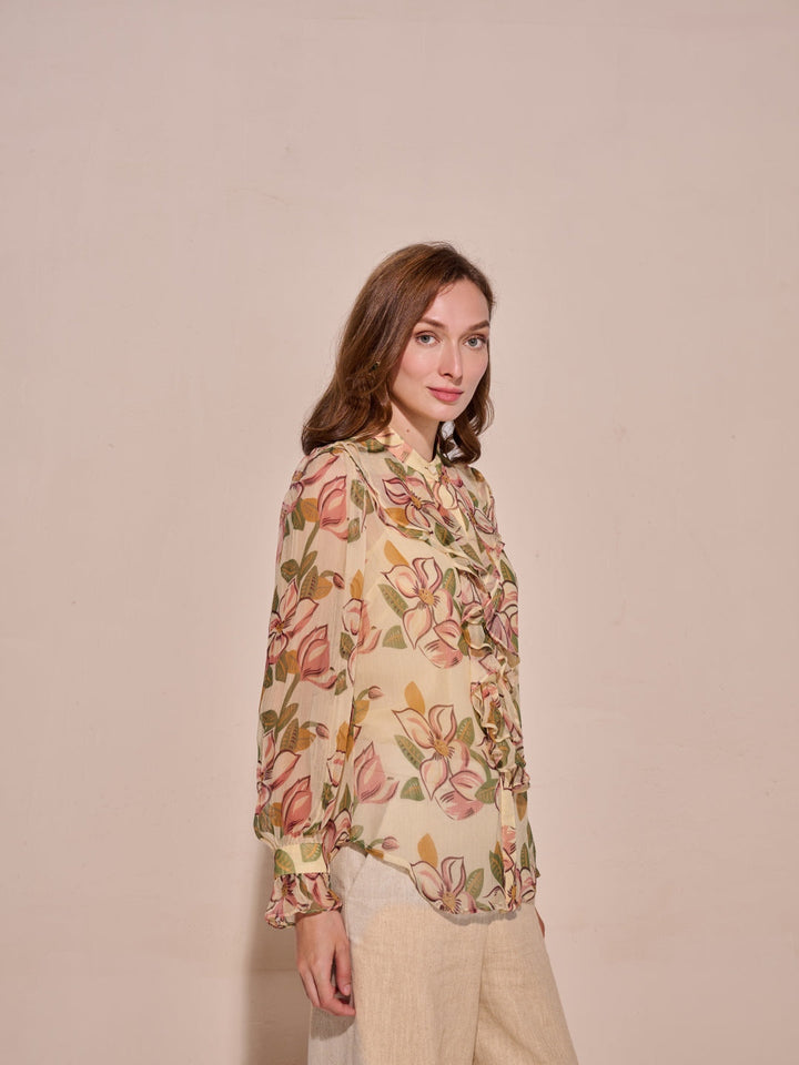 Kiara Ruffle Chiffon Top