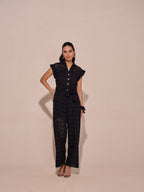 Tushita Mehta in our Lara Schiffli Jumpsuit