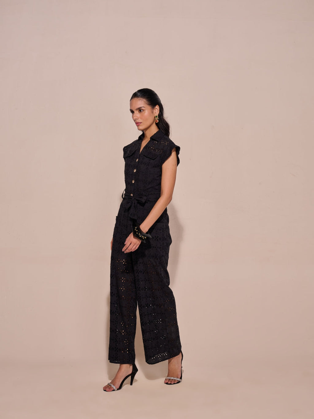 Tushita Mehta in our Lara Schiffli Jumpsuit