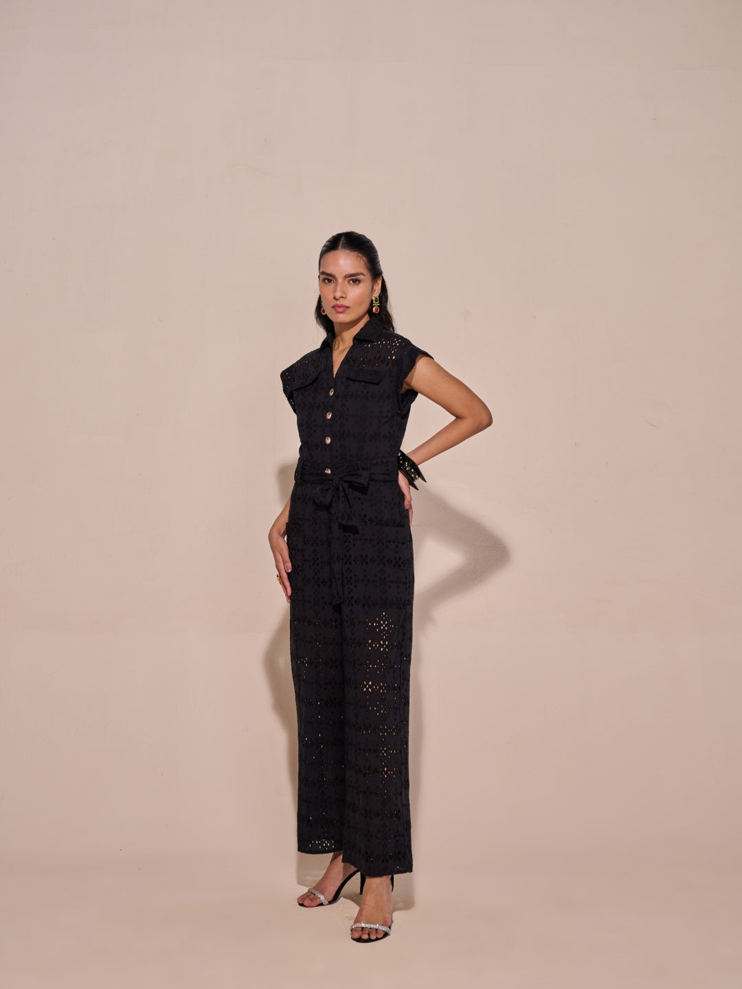 Tushita Mehta in our Lara Schiffli Jumpsuit