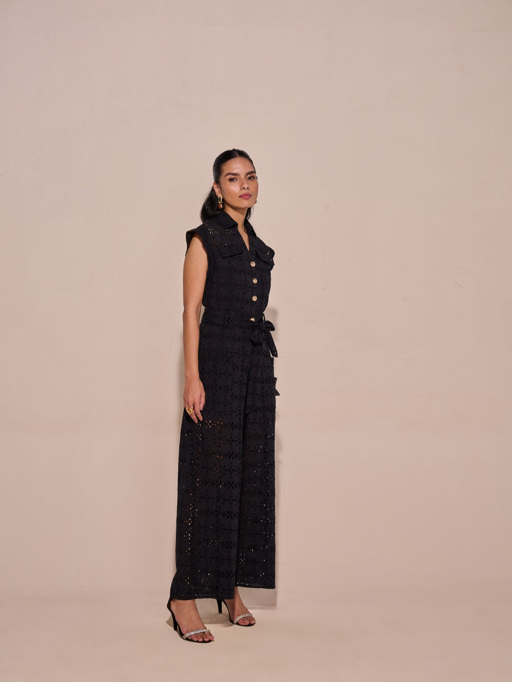 Tushita Mehta in our Lara Schiffli Jumpsuit
