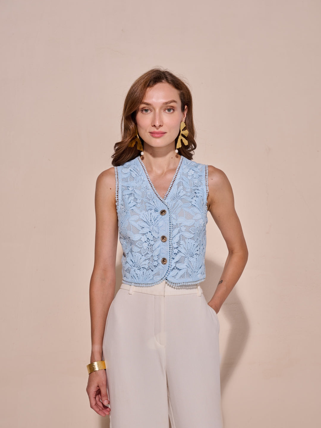 Tushita Mehta in our Natalie Lace Top