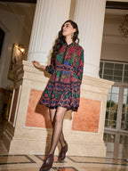 Ayanka Mulberry Printed Dress
