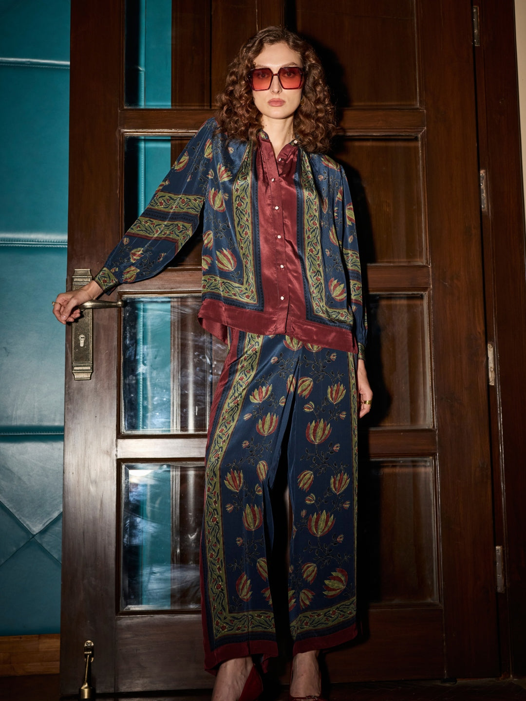 Tina Kakkad in our Cynthia Mulberry Blouse