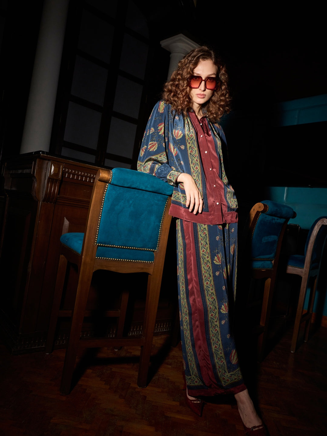 Tina Kakkad in our Cynthia Mulberry Blouse